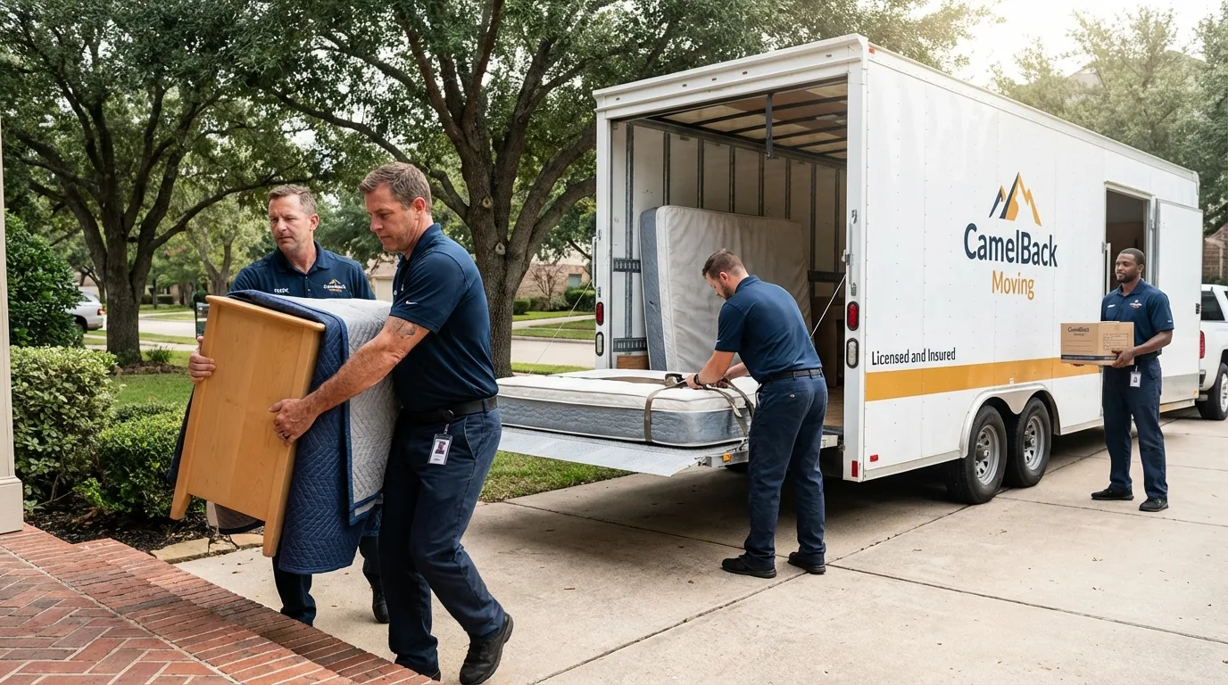 Crew loading residential truck for cross-state move from Mifflinburg, PA