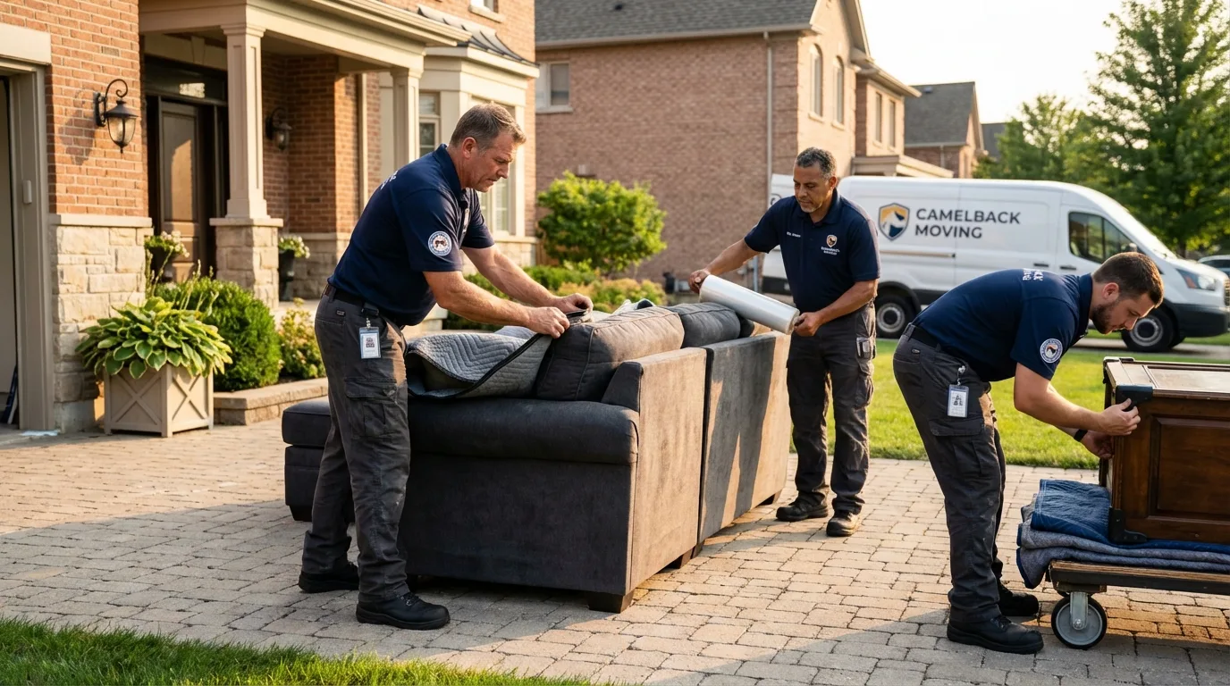 Large estate moving crew wrapping furniture in Mifflinburg, PA