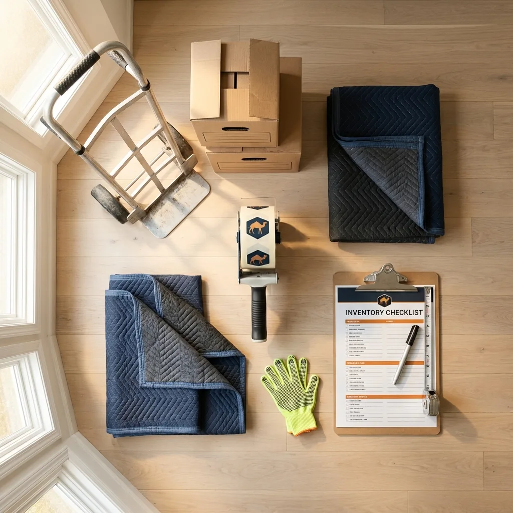 Professional moving supplies and packing materials layout for Mifflinburg residential relocations