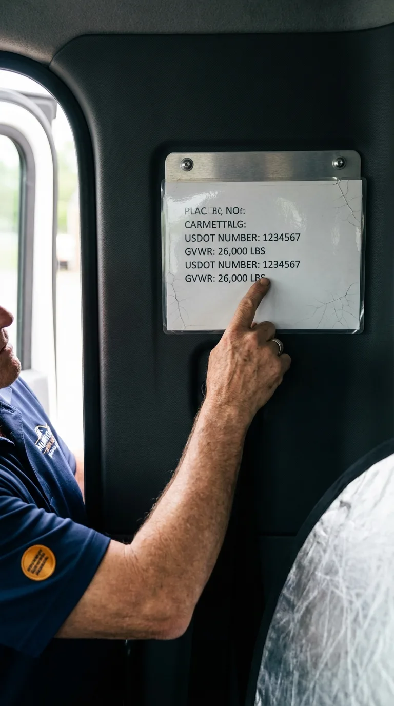 USDOT licensing placard verification in Mifflinburg